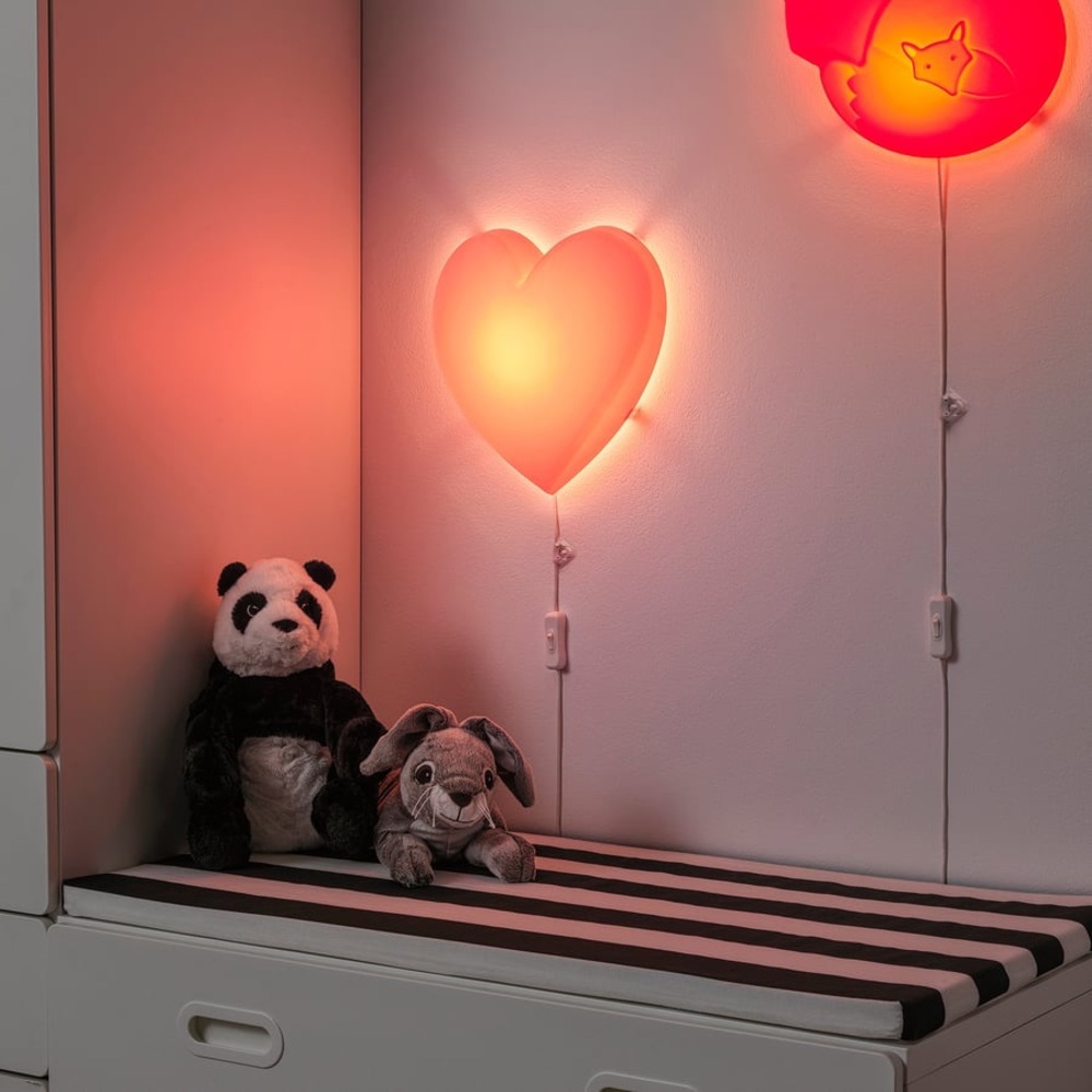 NIP IKEA UPPLYST LED Wall Lamp Heart Pink NEW - Picture 4 of 10